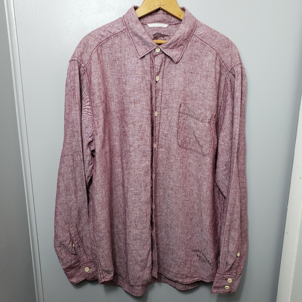 TOMMY BAHAMA 100% Linen Button Down Shirt